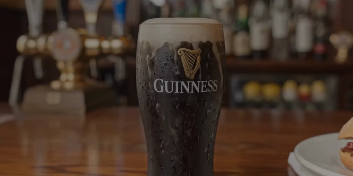 A pint of Guinness on the bar at Monahan & Fitzgerald, Bayside