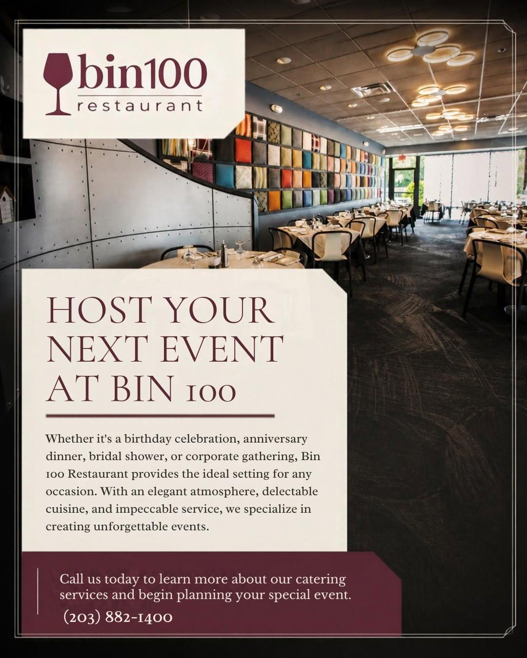 Bin 100 Party Package Flyer