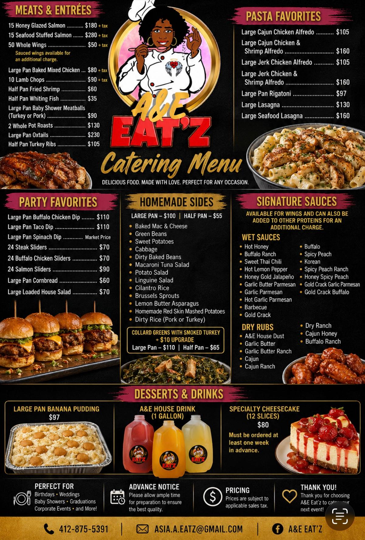 A&E Eat'z Menu