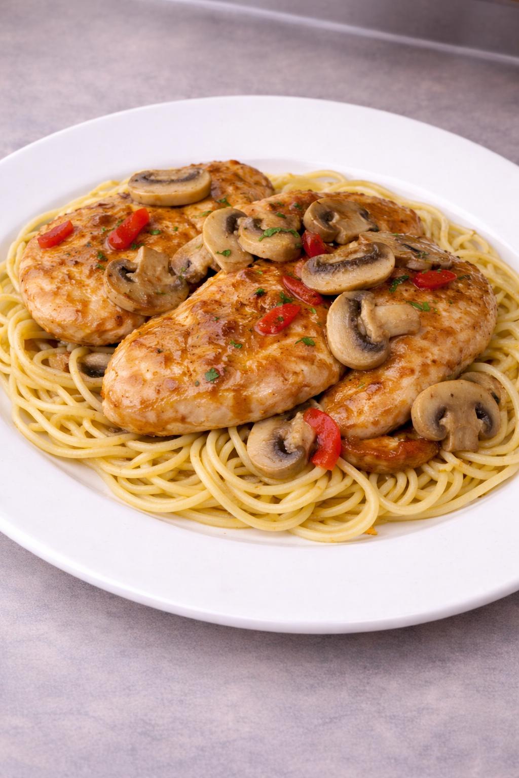 Chicken Marsala (over Pasta)