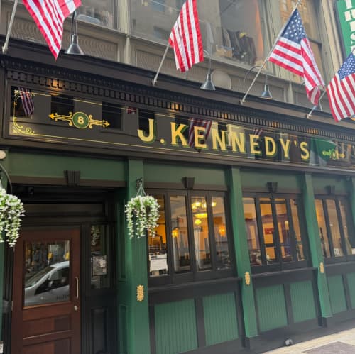 The J. Kennedy's storefront on West 38th Street