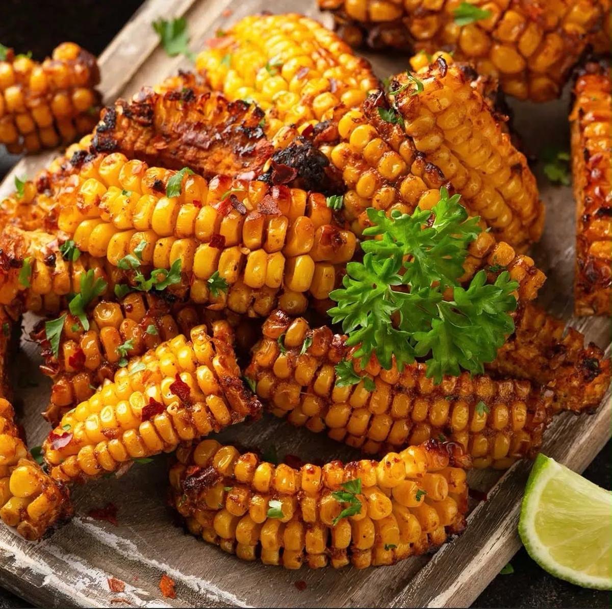 Grilled corn ribs with lime