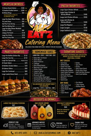 A&E Eat'z Menu