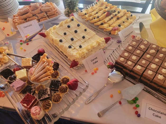 A Viennese dessert table with pastries and cakes